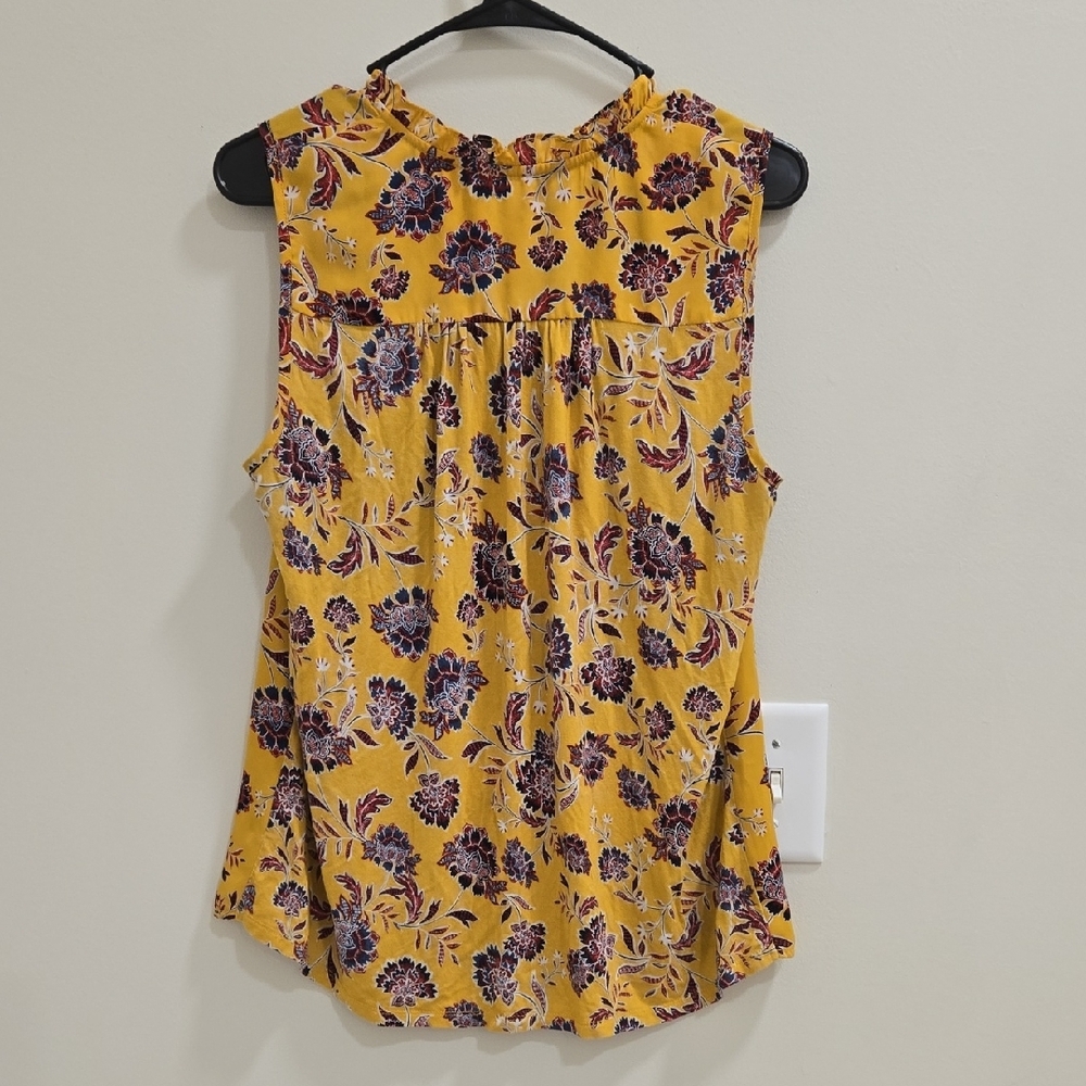 Market & Spruce Mustard Floral Blouse - Picture 6 of 13